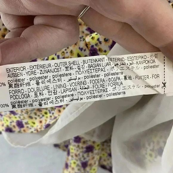 Zara Women’s Draped Satin Effect Floral Strappy Mini‎ Dress Size Medium - Picture 8 of 8